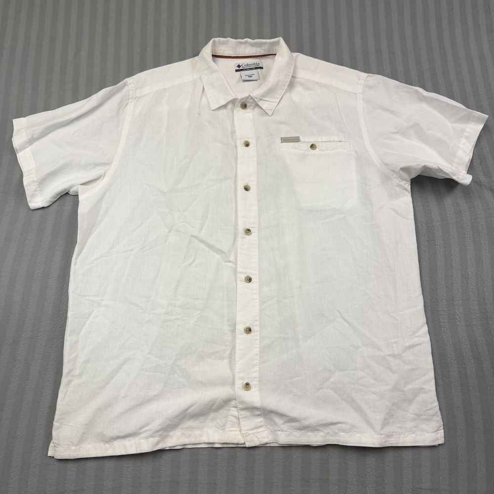 Columbia Sportswear Men's XL Short Sleeve White Button Down